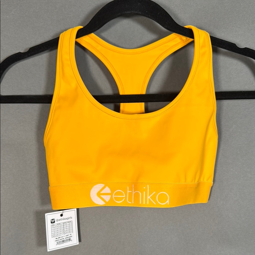 Ethika Women's Yellow Sports Bra, NWT, Small